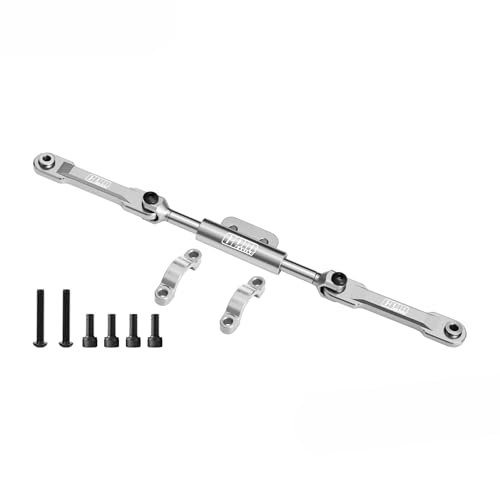 GPM 7075 Aluminum Front Steering Link Set for Vanquish 1/10 H10 Optic Yokohama Sparco RC Crawler Car Upgrade Parts (Silver) - color: Silver