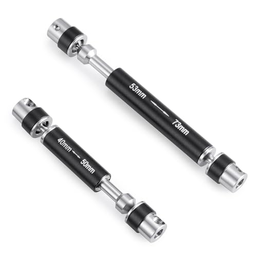 Steel RC Center Drive Shaft 40+53mm Driveshaft for 1/24th AXIAL SCX24 AXI00001 C10 AXI00002 JLU AXI00006 Bronco RC Crawler Car Upgrade Parts - color: Black