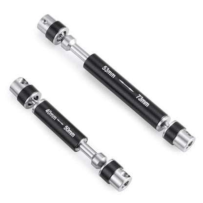Steel RC Center Drive Shaft 40+53mm Driveshaft for 1/24th AXIAL SCX24 AXI00001 C10 AXI00002 JLU AXI00006 Bronco RC Crawler Car Upgrade Parts - color: Black