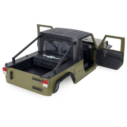 313mm Wheelbase Hard Plastic Pickup Body Shell Unassembled Kit for 1/10 RC Crawler Car Axial SCX10 90046 Jeep Wrangler (Army Green) - color: Army Green