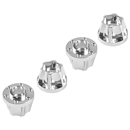Metal RC 12mm Wheel Hex Hub Extension Combiner Compatible with 1.9/2.2inch Wheel Rim Axial SCX10 Traxxas TRX4 D90 1/10 RC Crawler (15mm, Silver) - color: Silver, size: 15mm