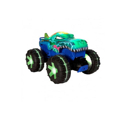 Hot Wheels Monster Trucks 1:15 Scale Mega-Wrex Alive Battery-Powered RC Vehicle with Lights & Sounds - color: Blue
