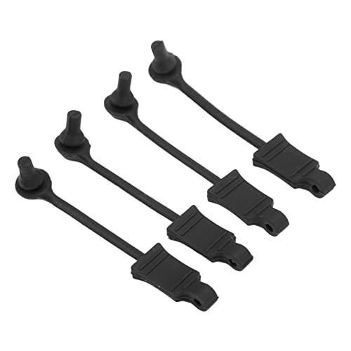 4 Set Car Clip Retainer Rc Car Body Shell Clip Retainers Steel Rubber Clips W Pull Tabs R Pins Universal Shell Replacement Parts for Remote Control Car Upgrade Part (Black) - color: Black