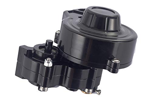 1/10 RC Car Transmission Case Gearbox with Gear Full Alloy Assembled for SCX10 SCX10 II 90046 90047 RC Crawler Car, Black - color: Black