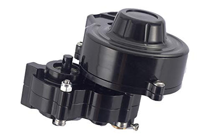 1/10 RC Car Transmission Case Gearbox with Gear Full Alloy Assembled for SCX10 SCX10 II 90046 90047 RC Crawler Car, Black - color: Black