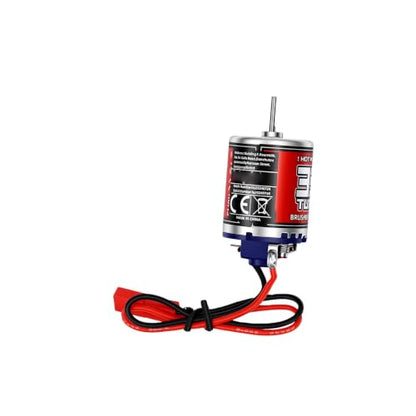 Drfeify RC Brushed Motor, 370 35T, Stainless Steel, 2.0mm D Shaft | JST Female Connector, Low Noise Vibration Precision, Heat Proof Pure Copper Windings, for RC Model Car