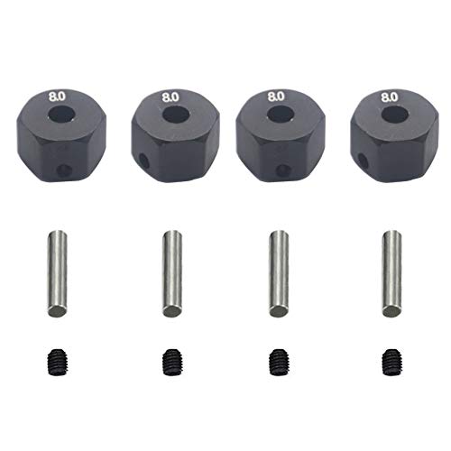 Share Goo Aluminum Alloy 12mm Wheel Drive Hex Hub Adapter with Pins Compatible with Axial SCX10 90046 Tamiya CC01 1/10 RC Crawler Car (8mm Thickness)