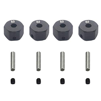 Share Goo Aluminum Alloy 12mm Wheel Drive Hex Hub Adapter with Pins Compatible with Axial SCX10 90046 Tamiya CC01 1/10 RC Crawler Car (8mm Thickness)