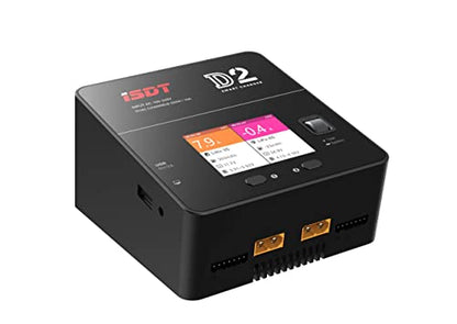 ISDT D2 MK2 lipo Battery Charger, AC 2x200W Dual Output Mode,Hobby Smart Lipo Charger Discharger for 1-6S Li-ion Life NiCd NiMH LiHV