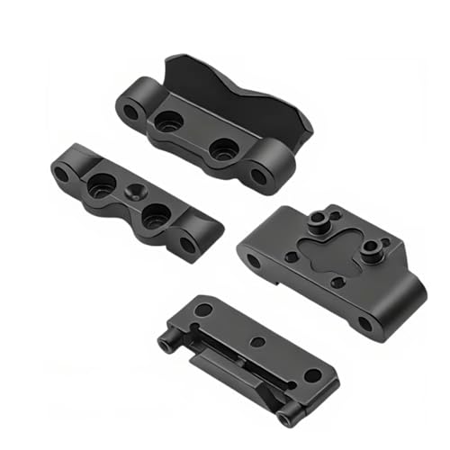 RC Automobiles Parts For Losi Micro B 2WD For Buggy RTR 1/24 Rc Car Upgrades Accessories Parts Front Bulkhead And Rear Pin Mounts Set Aluminum Meta(Black) - color: Black