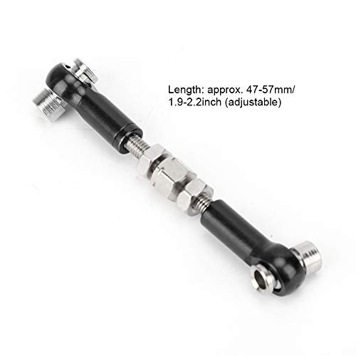 6 Pcs Adjustable Servo Links Tie Rod Set High Precision Aluminum Alloy RC Car Accessories for 1/10 1/12 Buggy Touring Drift Cars Red Purple Black Dark Blue Light Blue (Black) - color: Black