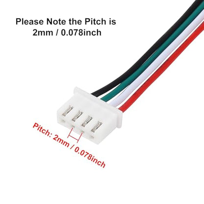 Alinan 20pcs JST-XH2.54mm 4 Pin Connector Kit, Included 10pcs Mini 4 Pin 24AWG Female Connector Plug with 150mm Cable Wire and 10pcs Micro 4Pin Male Connector Plug - color: 4Pin 24AWG 150mm Cable