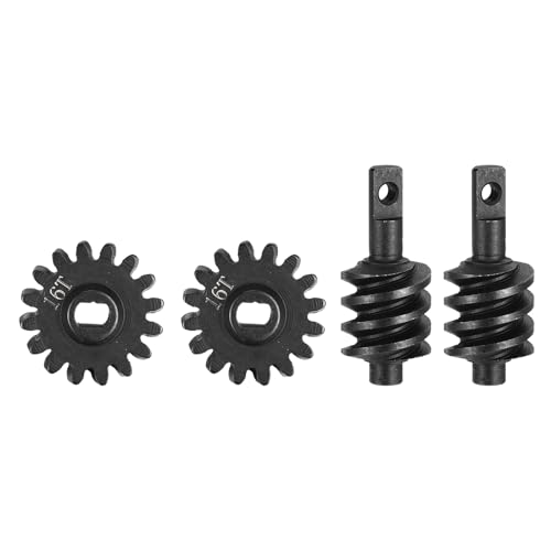 MECCANIXITY 2 Set Hardened Steel Axle Differentials Gear, 16T/18T Steel Gear Upgrade Parts for RC Vehicles Truck Drift Car Part, Black - style: 16T/18T