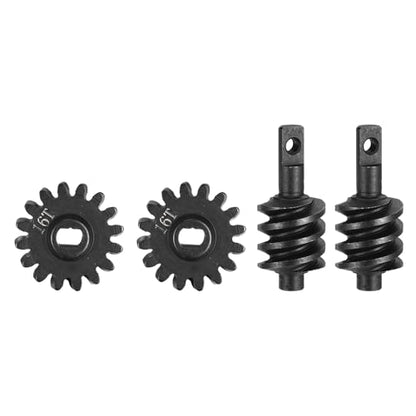 MECCANIXITY 2 Set Hardened Steel Axle Differentials Gear, 16T/18T Steel Gear Upgrade Parts for RC Vehicles Truck Drift Car Part, Black - style: 16T/18T