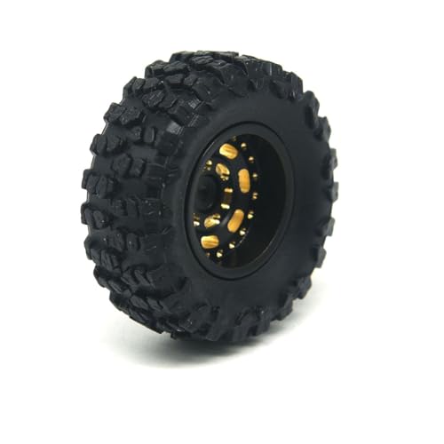 Brass 0.7" Wheel and Brass/Offset and 0.7‘’ Wheel Tire with Foam for SCX30 Cars Upgrade Parts 4pcs/Set (Wheel Offset and Tire Set) - color: Wheel Offset and Tire Set