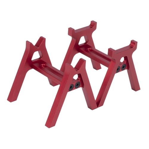harayaa 2 Pieces RC Car Stand RC Repair Work Station Model Support Simulation Upgrade Compact Aluminum Alloy Suitable for Display Maintenance, Red - color: Red