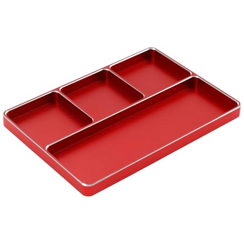 Universal Aluminum RC Screw Tray Magnet Screws Holder Plate Screw Organizer Tool Compatible with Redcat Traxxas Arrma HPI Axial Wltoys RC Car Boat Helicopters Airplane (Red) - color: Red