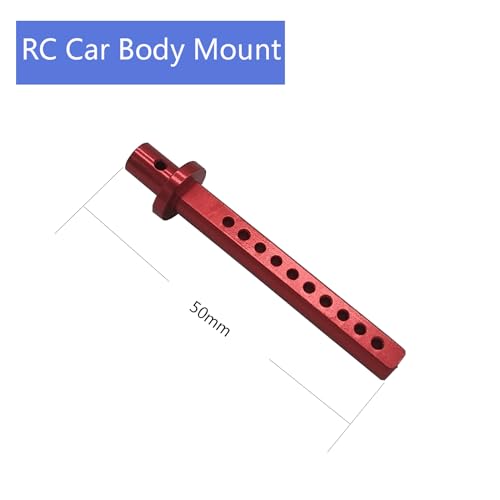 4-Pack Aluminum Alloy RC Car Body Post Mounts with Clips for AXIAL SCX10 1/10 RC Rock Crawler Option Parts (Red) - color: Red