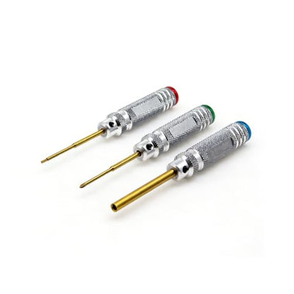 RC Mini Tool Set Compatible with Axial SCX30 1/30 RC Crawler | 1.3mm Hex,2.0 Phillips Screwdriver, Mini Box Nut Wrench, Gold Titanium Coated Tips,RC Car Upgrade Repair Maintenance