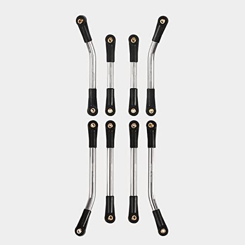 INJORA Steel 4 Links Set for SCX24 C10 JLU Bronco Base Camp 4Runner(Silver) - color: Silver