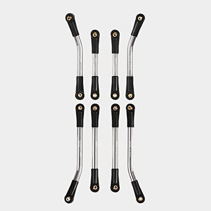 INJORA Steel 4 Links Set for SCX24 C10 JLU Bronco Base Camp 4Runner(Silver) - color: Silver