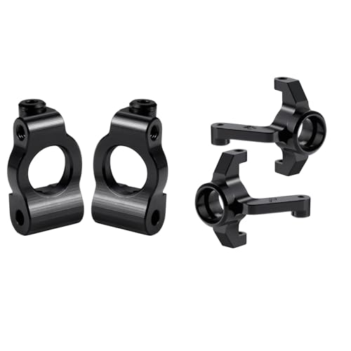 RC Aluminum Front Steering Knuckles Caster Blocks C Hubs Carriers for 1/24 Buggy Losi Micro-B Upgrades (Front Steering Cup & Caster Block) - color: Front Steering Cup & Caster Block