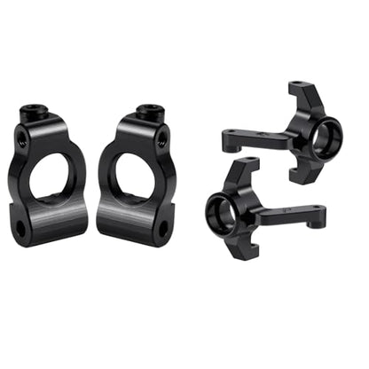 RC Aluminum Front Steering Knuckles Caster Blocks C Hubs Carriers for 1/24 Buggy Losi Micro-B Upgrades (Front Steering Cup & Caster Block) - color: Front Steering Cup & Caster Block