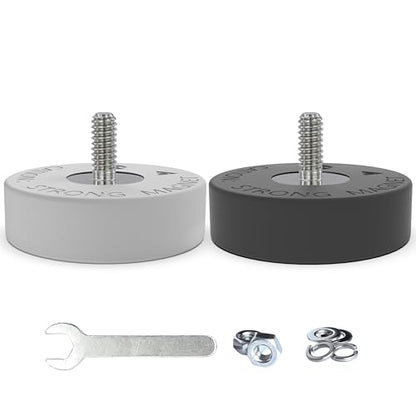 Magnetpro Paired Super Strong Rubber Coated Mounting Magnets Anti-Scratch Anti Corrosion, Magnetic Base Over 80LB Heavy Duty Size 2" *0.6" with 1/4"-20 Male Thread and Nut for Furniture, PTZ, Camera - size: 80LB - 1/4"-20 Male 2P