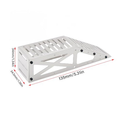RC Crawler Ramp Obstacle for 1/18 1/24 RC Cars, Stainless Steel Rock Crawler Climbing Ramp Track Accessory with Hex Wrench (Silver) - color: Silver