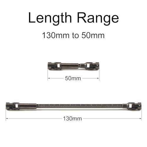 1/24 RC Driveshaft 130mm Steel Cut-to-Length Driveshaft with D Hole, Fit for Axial 1/24 RC Crawler Custom Builds SCX24 FCX24