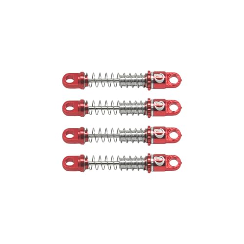 Hobby Details Aluminum Rear Axle Gear Box Skid Link Wheel Upgrade Set for 1/30 Axial SCX30 Jeep Wrangler RC Cars, Red (25mm Aluminum Shock) - color: 25mm Aluminum Shock