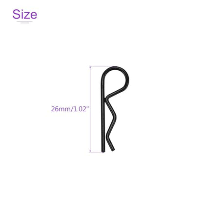 DMiotech 20Pcs Body Clips Pins with Pull Tabs, Black Universal RC Cars Parts Shell Replacement Parts for 1/10 1/12 Scale RC Car