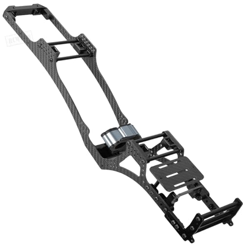 RC Carbon Fiber Frame Chassis w/Gearboxes Upgrades Part for 1/10 SCX10 SCX10 II 90046 90047 RC Crawler Car,Titanium - color: Titanium - Parts