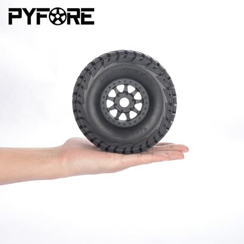 1/7 Mojave Desert Short Course Truck Tires Wheel Compatible with TRAXXAS UDR Off-Road Buggy Tire 17MM Adapter Wearable FS 336184 RC Model Car (Black) - color: Black