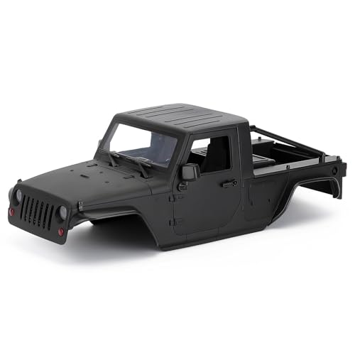 1/10 RC Pickup Body Shell Kit Unassembled - 313mm Wheelbase Wrangler Pickup Body,for RC Crawler Axial SCX10 SCX10 II 90046 DIY (Black) - color: Black