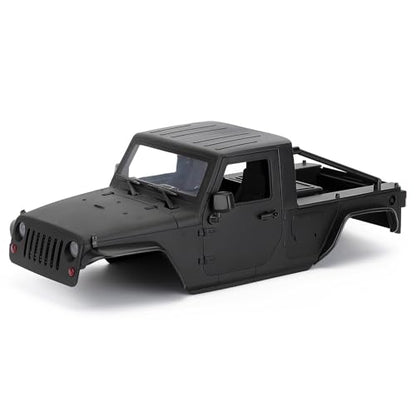 1/10 RC Pickup Body Shell Kit Unassembled - 313mm Wheelbase Wrangler Pickup Body,for RC Crawler Axial SCX10 SCX10 II 90046 DIY (Black) - color: Black