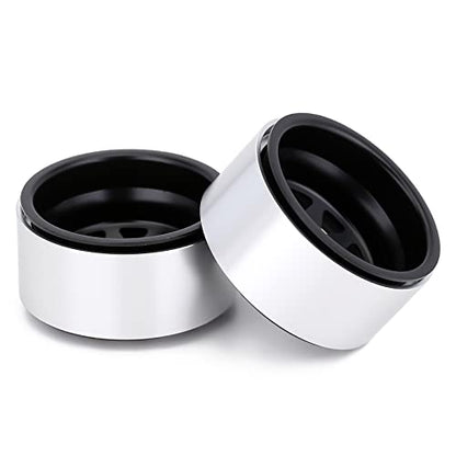 INJORA 1.9 Beadlock Wheel Rim Hub 4pcs Metal Rims for 1/10 RC Crawler Car TRX4 Axial SCX10 90046 SCX10 Pro(Black) - color: Black
