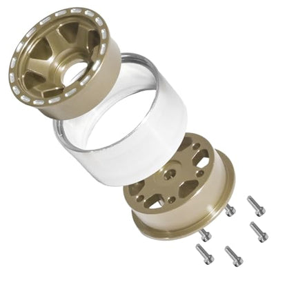 1.0 Beadlock Wheel Rim Set Aluminum Alloy RC Upgrade Part For Traxxas 1/18 TRX4M 1/24 Axial SCX24 FMS FCX24 Gladiator Bronco C10 JLU Deadbolt B17 RC Crawlers Upgrade Off-road(4Pcs/set) - color: Brown