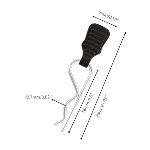 30 Packs Mini Clips RC Cars Body Clip Pins with Pull Tabs for 1/24 1/28 1/36 Scale Micro Trucks Compatible with Axial SCX24 Wrangler JLU CRC JT Gladiator FCX24 WLtoys K969 - color: 0.7mm