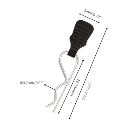 30 Packs Mini Clips RC Cars Body Clip Pins with Pull Tabs for 1/24 1/28 1/36 Scale Micro Trucks Compatible with Axial SCX24 Wrangler JLU CRC JT Gladiator FCX24 WLtoys K969 - color: 0.7mm
