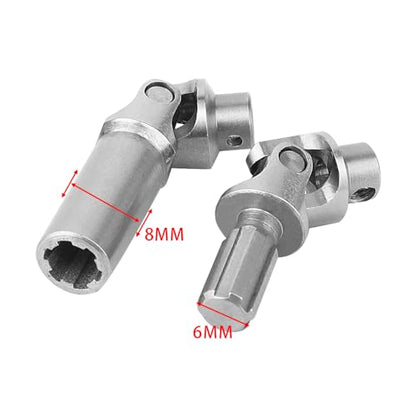 2PCS Stainless Steel Center Slider Driveshaft Set for LOSI Mini LMT 1/18 4X4 Brushed Monster Truck RTR LOS01026 Metal Upgrade Part