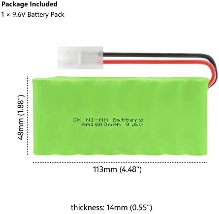 9.6v 1800mah 8Aa Ni-Mh Battery, Pack Group with Sm-2p L6.2 Connector Rechargeable Battery Group SMplug,L6.2plug 1PCS