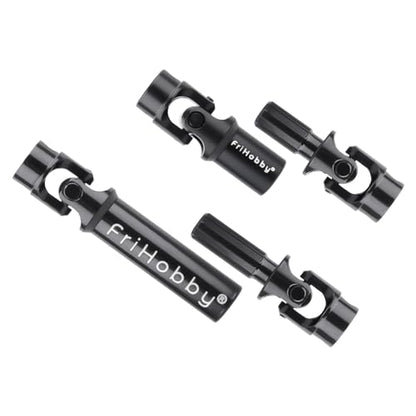 2Pcs FriHobby Stainless Steel RC Drive Shaft Metal Transmission Shaft CVD Compatible with TRX4M Defender Bronco 1/18 Crawler Upgrades Parts (Black) - color: Black