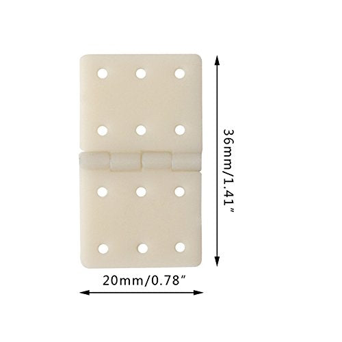 Large Size Pinned Hinges RC Airplane Plane Parts Replacement, 20Pcs | 20x36mm, Durable & Lightweight Nylon, 6 Fixing Holes for Better Grip & Stability, for DIY Model Airplane Repairing