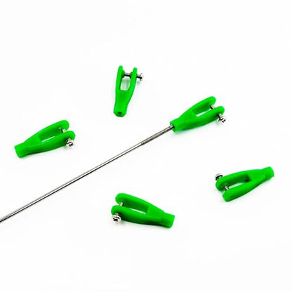 5PCS RC Airplane Servo Linkage Rod Clevis Coupler U-Shaped Nylon Clamp with Screws for RC Plane Helicopter DIY Model Aircraft Pushrod Connecting Part (for 2mm Rod Green) - style: For 2mm Rod Green
