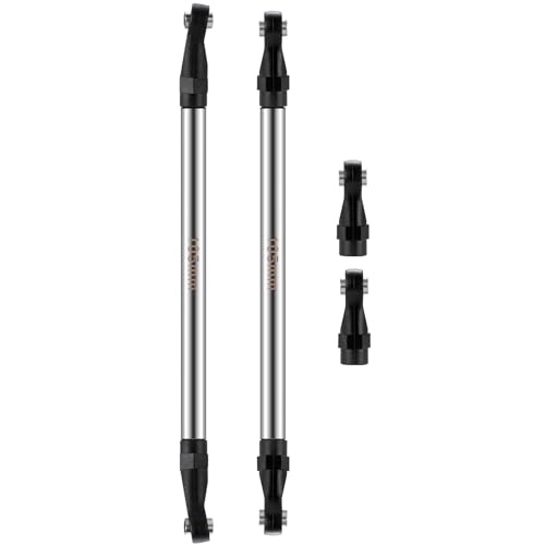 2Pcs Stainless Steel Link Rod Linkage Plastic Link Rod End，105mm | 55mm-155mm，Upgrade Parts，For Axial 1/10 SCX10 TRX4，RC Crawler Car - style: 105mm