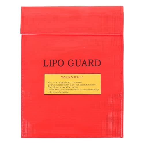 Explosion Proof Lipo Battery Bag - Fire Retardant Lithium Battery Safety Pouch for Charging and Storage - Protective Lipo Storage Guard with Sticky Band - size: 29.70X23.30X0.25CM