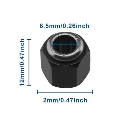 2pcs RC One Way Bearing Oil Driver Pulls Hex Nut Oneway Bearing Compatible with HSP 1/8 1/10 Scale Nitro RC Car SH16 18 21 Engine Bearing 12mm