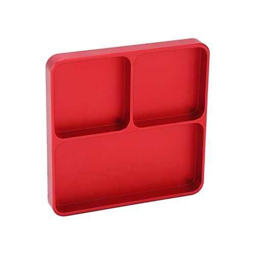 RC Model Repair Screw Tray, Magnetic Tool Tray for RC Car Maintenance, CNC Aluminum Alloy Organizer with Magnetic Pads for Remote Control Vehicles Aircraft Helicopters (Red) - color: Red