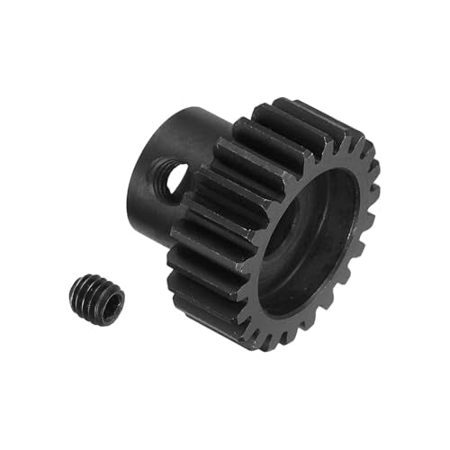 MECCANIXITY RC 32P Hardened Pinion Gear 5mm Shaft, 22T Motor Gears Carbon Steel for 1/10 RC Model Car Boat Drone - style: 22T